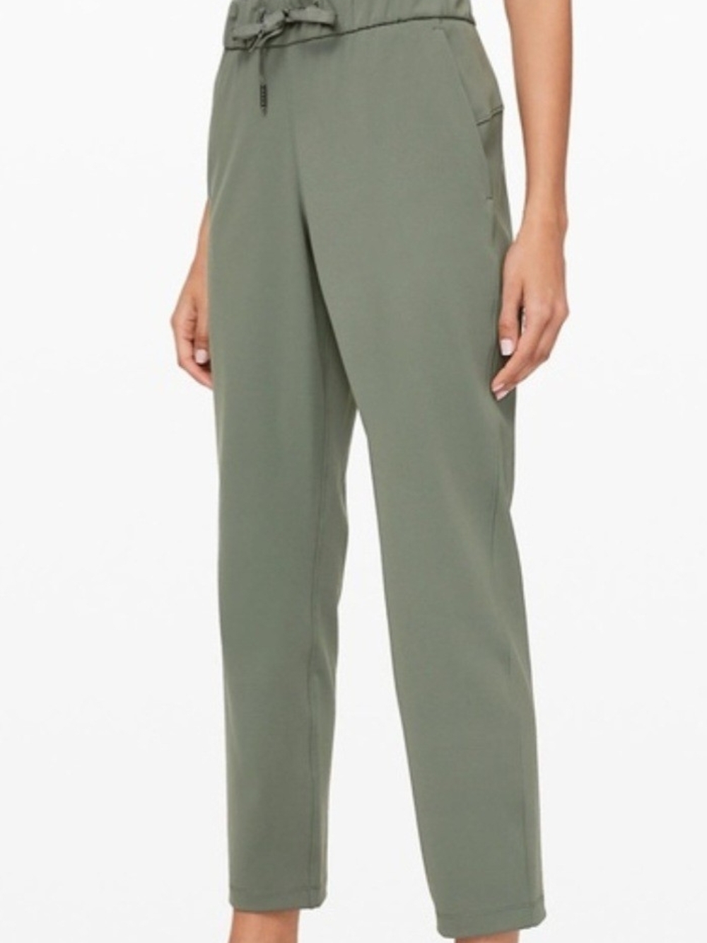 lululemon athletica Cropped Drawcord Tapered Pants in Olive